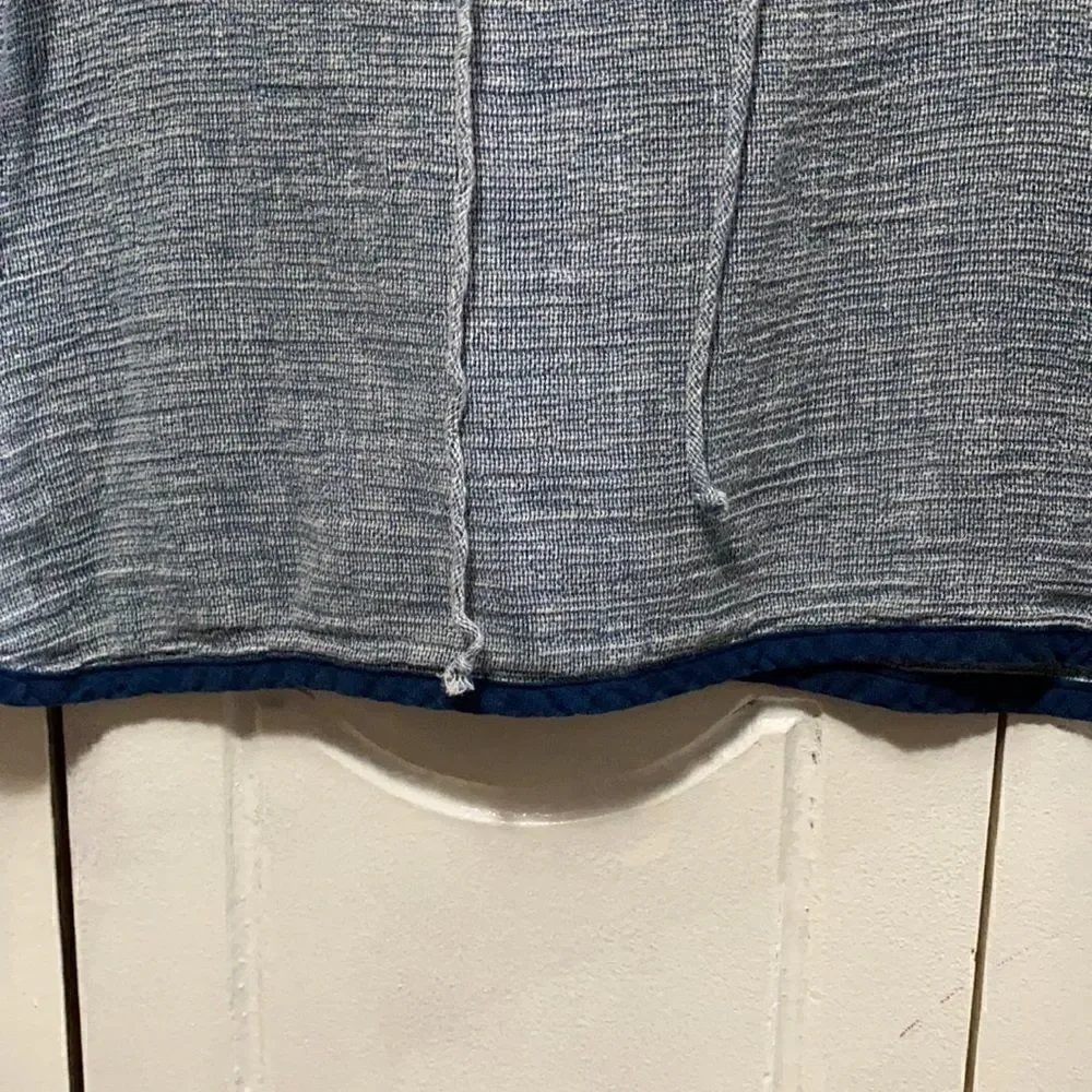 Frame blue rolled cuff sleeves navy piping size S